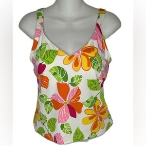 NEW Tankini Swim Top Tropical Floral Sz 12 Bin A